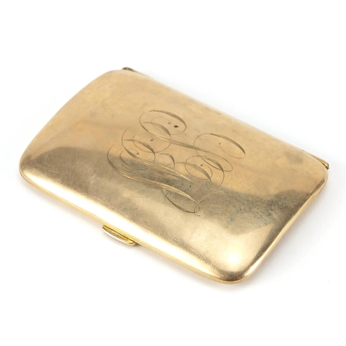 72 - S Blanckensee & Son Ltd, Victorian 9ct gold cigarette case, Birmingham 1896, 8cm wide, 47.5g