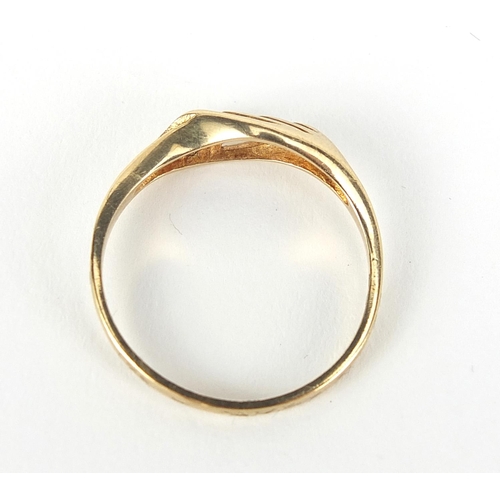 2805 - 9ct gold pierced ring, size M, 1.2g