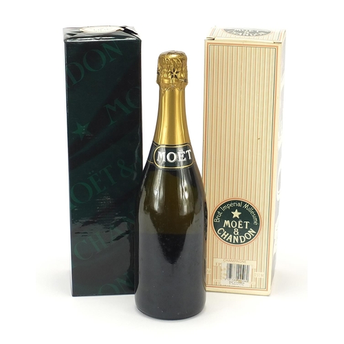 544 - Two bottles of Moet & Chandon Champagne with boxes, one sealed including Brut Imperial 1986