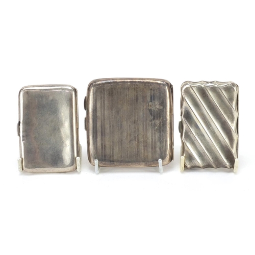 654 - Three Victorian and later silver cigarette cases including an embossed example by William Neale, Che... 