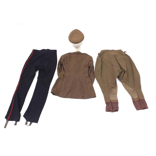 3505 - British military uniform including a peaked cap with Thomas & Stone label to the interior