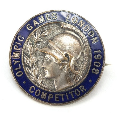 759 - London 1908 Olympic games competitor badge previously owned by George Nicol, 400 metre athlete for G... 