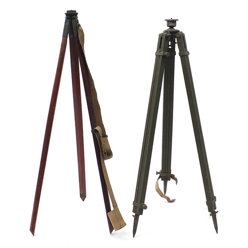 3519 - Two military interest floor standing tripods/stands including MO17 MKII dated 1942, the largest 101c... 