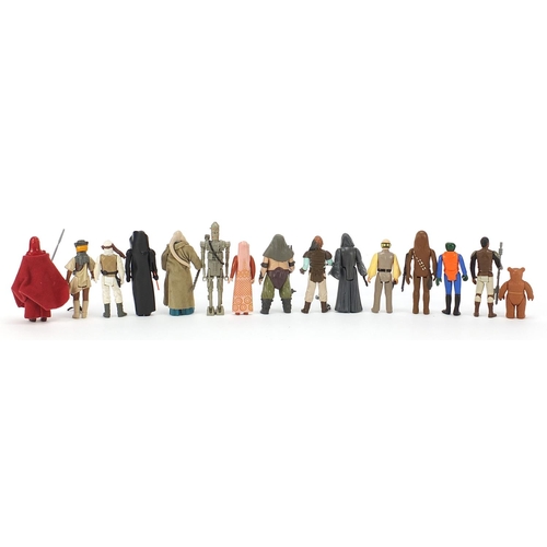 622 - Fifteen vintage Star Wars action figures with accessories including Chewbacca, Emperor's Royal Guard... 