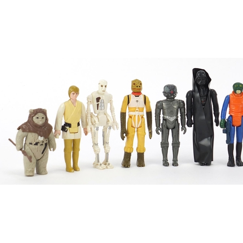 616 - Fifteen vintage Star Wars action figures with accessories including Walrus man, Darth Vader, Luke Sk... 