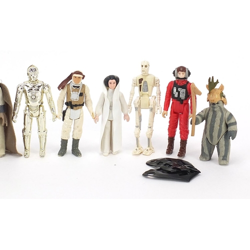 619 - Sixteen vintage Star Wars action figures with accessories including Luke Skywalker, Boba Fett, C3PO ... 