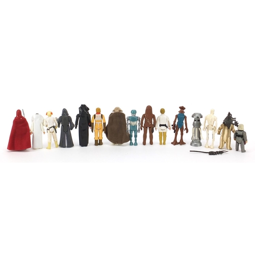 621 - Fifteen vintage Star Wars action figures with accessories including Luke Skywalker, Chewbacca, Hamme... 