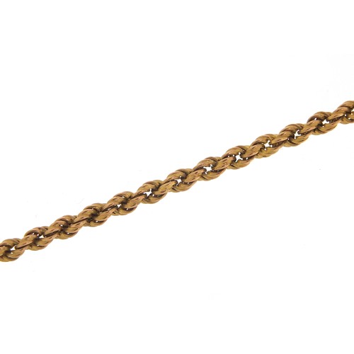 320 - 9ct gold rope twist necklace, 46cm in length, 14.0g