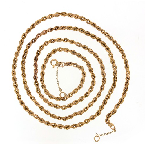 320 - 9ct gold rope twist necklace, 46cm in length, 14.0g