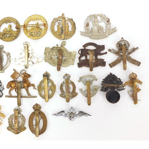 3472 - British militaria including Royal Air Force brooch, naval buckle, silver and enamel Hampshire brooch... 