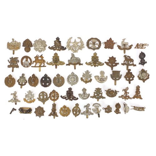 3471 - Collection of British military cap badges including Marines, RAF, Lincolnshire, Egypt, Army Ordinanc... 