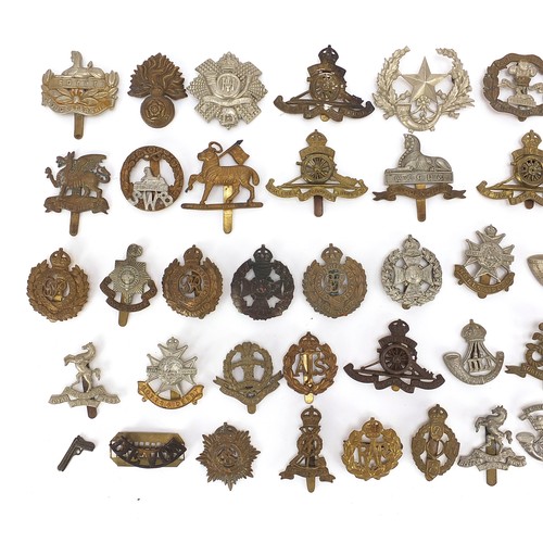 3471 - Collection of British military cap badges including Marines, RAF, Lincolnshire, Egypt, Army Ordinanc... 