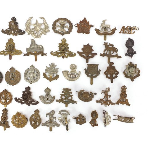 3471 - Collection of British military cap badges including Marines, RAF, Lincolnshire, Egypt, Army Ordinanc... 