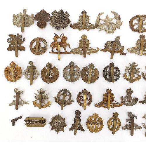 3471 - Collection of British military cap badges including Marines, RAF, Lincolnshire, Egypt, Army Ordinanc... 