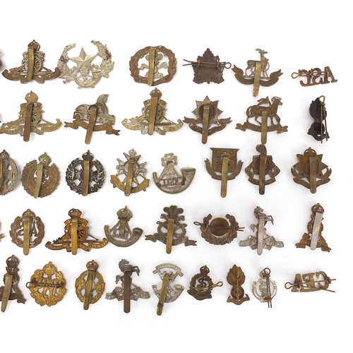 3471 - Collection of British military cap badges including Marines, RAF, Lincolnshire, Egypt, Army Ordinanc... 