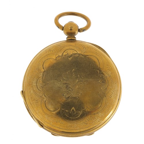 231 - Antique gentlemen's gold plated full hunter pocket watch with enamel dial and compass to the dust co... 