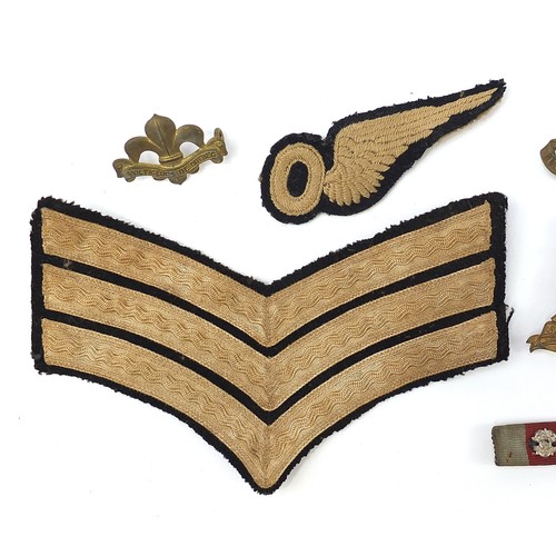 3478 - British militaria including cloth patches, Queen Mary's Regiment Surrey Yeomanry cap badge and a but... 