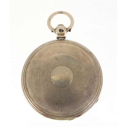 328 - Victorian gentlemen's silver full hunter pocket watch, the fusee movement numbered 34863, London 186... 