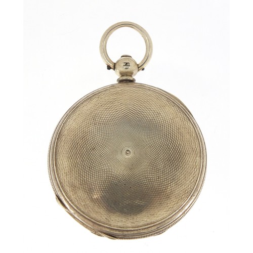 328 - Victorian gentlemen's silver full hunter pocket watch, the fusee movement numbered 34863, London 186... 