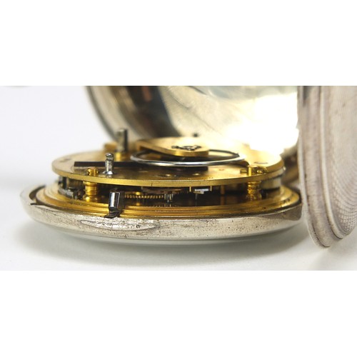 328 - Victorian gentlemen's silver full hunter pocket watch, the fusee movement numbered 34863, London 186... 