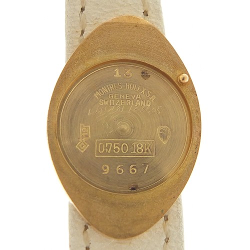 417 - Rolex, ladies 18ct gold Precision manual wind with two straps, the case 16mm wide