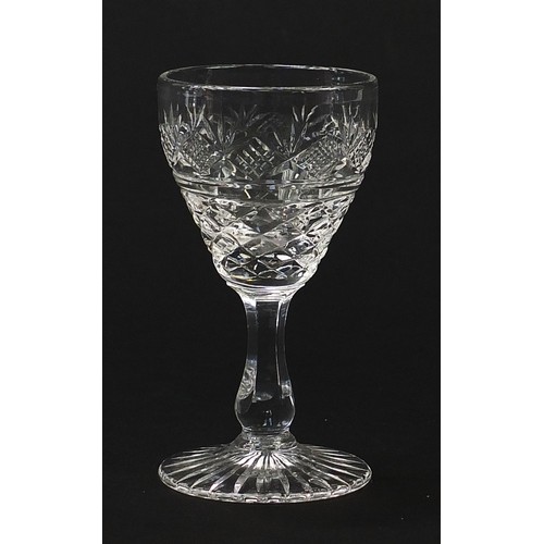 549 - Set of six good quality cut crystal glasses, 9cm high