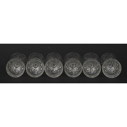 549 - Set of six good quality cut crystal glasses, 9cm high