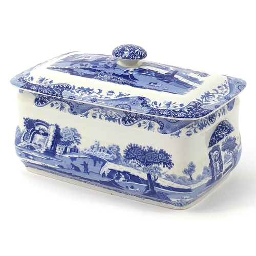 363 - Spode, large blue and white Italian tureen with lid, 40cm wide