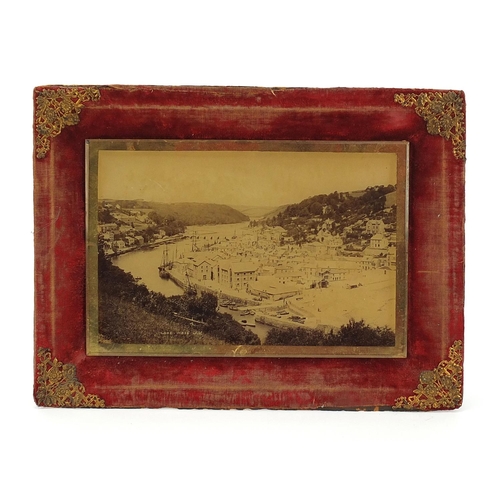 299 - Victorian sepia photograph of Looe, Cornwall, overall 31cm x 23.5cm