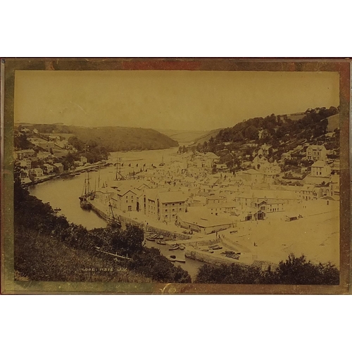 299 - Victorian sepia photograph of Looe, Cornwall, overall 31cm x 23.5cm