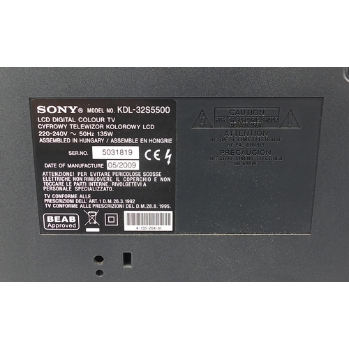 56 - Sony Bravia 32 inch LCD TV, model KDL-32S5500