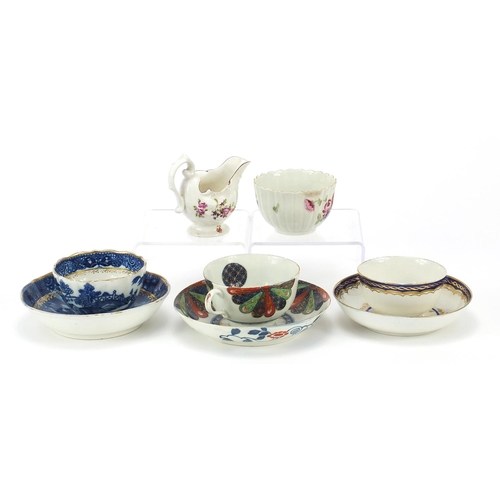 343 - 18th century English porcelain including Worcester, Derby, Caughley and Flight, the largest 13cm in ... 