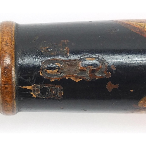 277 - Victorian turned and painted police truncheon with VR syphon, impressed G305 near the handle and S32... 