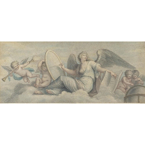 661 - Three classical engravings of angels and Putti including one by Francesco Bartolozzi, framed and gla... 