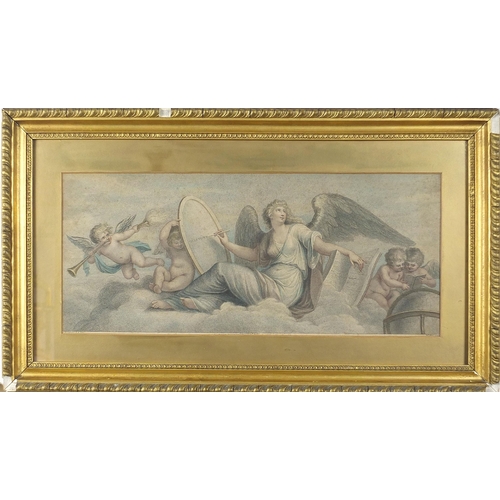 661 - Three classical engravings of angels and Putti including one by Francesco Bartolozzi, framed and gla... 