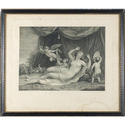 661 - Three classical engravings of angels and Putti including one by Francesco Bartolozzi, framed and gla... 