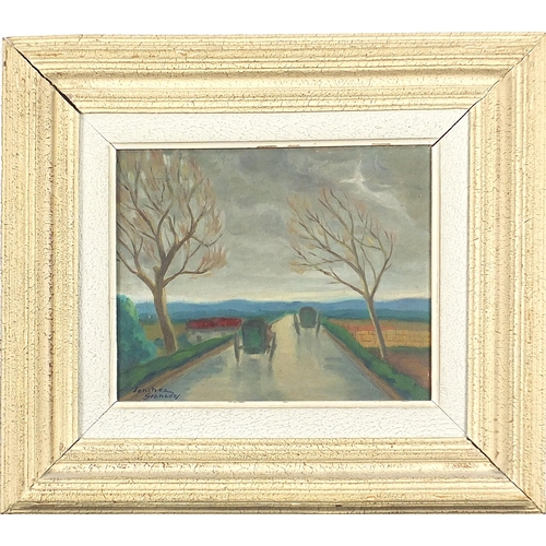 675 - Sanchez Granados - Rue de Tipaza, oil on board, mounted and framed, 26cm x 21cm excluding the mount ... 