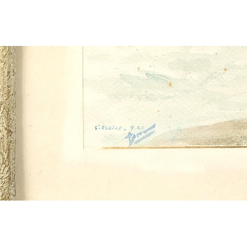 664 - Gabriel Fero - Cabanon pres de la pointe Pescade Alger, mid 20th century Algerian watercolour, mount... 