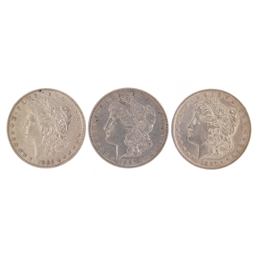 2499 - The United States of America Morgan dollars, 1882, 1887 and 1897