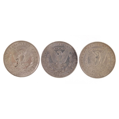 2499 - The United States of America Morgan dollars, 1882, 1887 and 1897