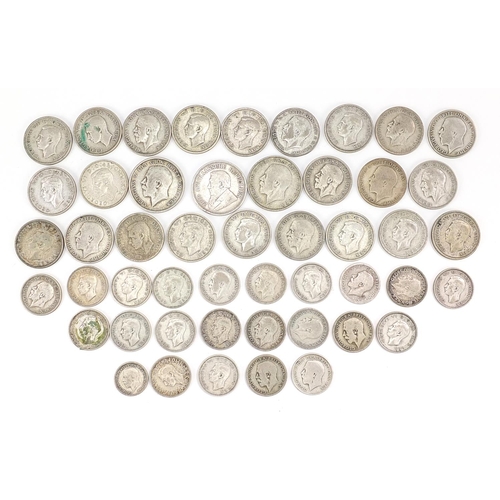 2494 - Quantity of British coinage including 1920-1946 half crowns, florins and shillings and a South Afric... 