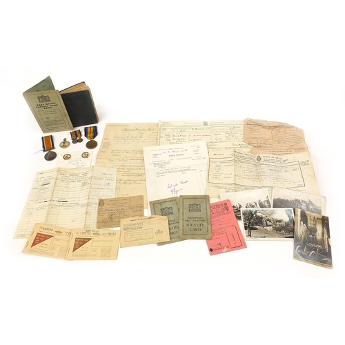 2450 - British Military World War I pair and militaria, the pair awarded to N2-150163PTE.C.J.CAREY.A.S.C. a... 