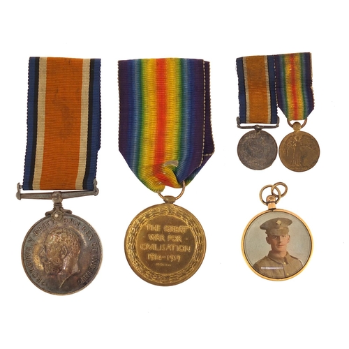 2450 - British Military World War I pair and militaria, the pair awarded to N2-150163PTE.C.J.CAREY.A.S.C. a... 