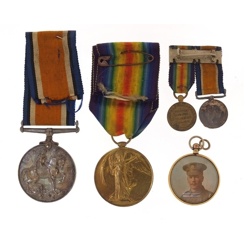 2450 - British Military World War I pair and militaria, the pair awarded to N2-150163PTE.C.J.CAREY.A.S.C. a... 