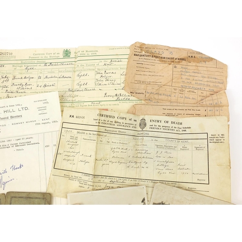 2450 - British Military World War I pair and militaria, the pair awarded to N2-150163PTE.C.J.CAREY.A.S.C. a... 