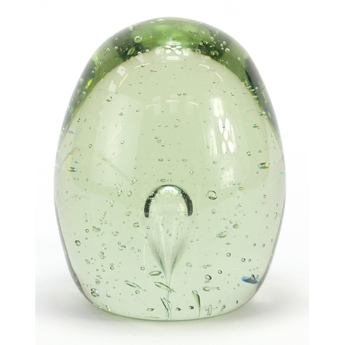 366 - Large Victorian green glass dump weight, 17cm high