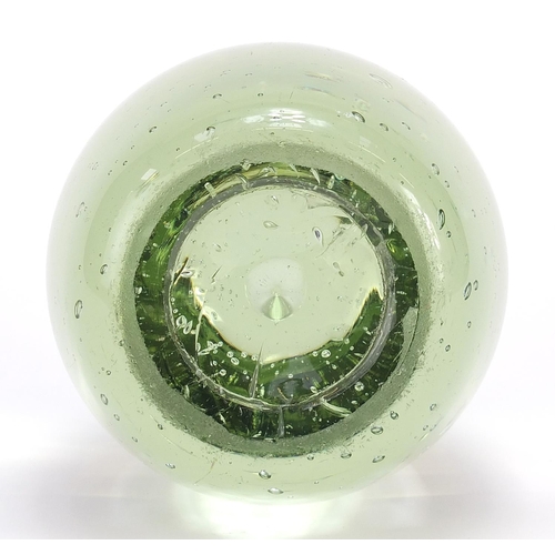 366 - Large Victorian green glass dump weight, 17cm high