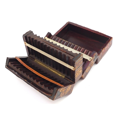 1455 - Sundry items including J&P Coats 'One Mile' of cotton, bookends, wooden duck and a cigarette box in ... 