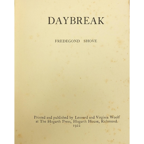 1565 - Daybreak by Fredegond Shove, hardback book published by Leonard and Virginia Woolf at the Hogarth Pr... 