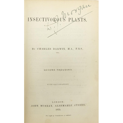 1568 - Insectivorous Plants by Charles Darwin, hardback book published by John Murray, Albemarle Street 187... 